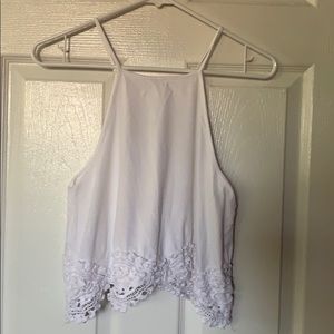 White halter top (sheer)